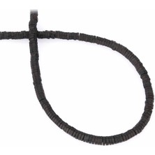 Uçar Doğal Taş Hematit Doğal Taş Mat Siyah Rondela Kesim 4X1MM Dizi