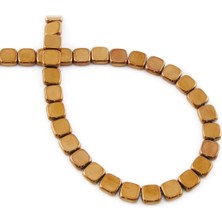 Uçar Doğal Taş Hematit Doğal Taş Parlak Kahverengi Kare Kesim 6x6mm Dizi [AA]