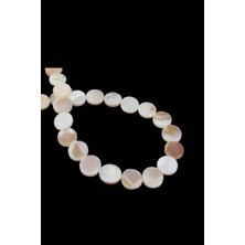 Uçar Doğal Taş Sedef Doğal Taş Parlak Kırık Beyaz Daire Kesim 9mm Dizi [AA]