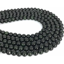 Uçar Doğal Taş Yıldız Taşı Doğal Taş Parlak Yeşil Küre Kesim 8mm Dizi [AA]