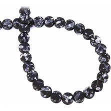 Uçar Doğal Taş Hematit Doğal Taş Parlak Benekli Siyah Daire Kesim 8x4mm Dizi [AA]