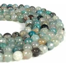 Uçar Doğal Taş Akik Doğal Taş Pat Pat Yeşil Faset Kesim 8mm Dizi