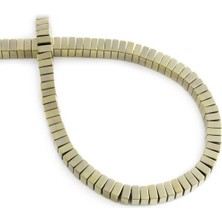 Uçar Doğal Taş Hematit Doğal Taş Parlak Antik Sarı Dore Kesim 4x2mm Dizi [AA]