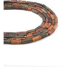 Uçar Doğal Taş Jasper Doğal Taş Parlak Dikdörtgen Kesim 4x13mm Dizi [AA]