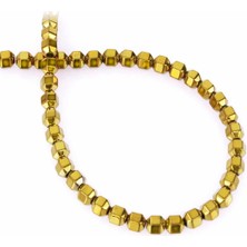 Uçar Doğal Taş Hematit Doğal Taş Parlak Gold Özel Kesim 6X6MM Dizi