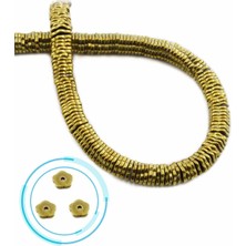 Uçar Doğal Taş Hematit Doğal Taş Parlak Gold Rondela Kesim 6x1mm Dizi