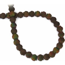 Uçar Doğal Taş Hematit Doğal Taş Parlak Siyah Deniz Tarağı Kesim 8mm Dizi [AA]