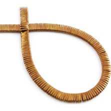 Uçar Doğal Taş Hematit Doğal Taş Parlak Kahve Rondela Kesim Çift Delikli 5x1mm Dizi