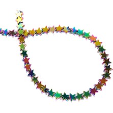 Uçar Doğal Taş Hematit Doğal Taş Parlak Gökkuşağı Yıldız Kesim 7mm Dizi