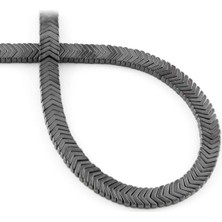 Uçar Doğal Taş Hematit Doğal Taş Mat Gri Çavuş Kesim 7x1mm Dizi [AA]