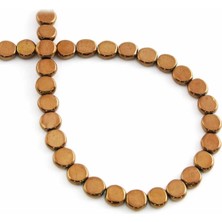 Uçar Doğal Taş Hematit Doğal Taş Parlak Kahverengi Daire Kesim 6mm Dizi [AA]