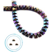 Uçar Doğal Taş Hematit Doğal Taş Parlak Gökkuşağı Piramit Kesim 8X5MM Dizi