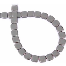 Uçar Doğal Taş Hematit Doğal Taş Gri Kare Kesim 8X8X3MM Dizi