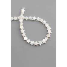 Uçar Doğal Taş Sedef Doğal Taş Parlak Beyaz Yıldız Kesim 8mm Dizi [AA]