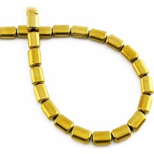 Uçar Doğal Taş Hematit Doğal Taş Parlak Gold Silindir Kesim 6x8mm Dizi [AA]