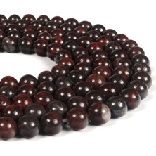 Uçar Doğal Taş Kan Taşı Doğal Taş Parlak Küre Kesim 8mm Dizi [Ab+]