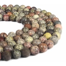 Uçar Doğal Taş Jasper Doğal Taş Parlak Küre Kesim 8mm Dizi [AA]