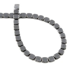 Uçar Doğal Taş Hematit Doğal Taş Parlak Füme Kare Kesim 6x6mm Dizi