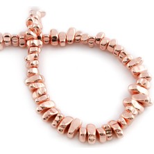 Uçar Doğal Taş Hematit Doğal Taş Parlak Antik Roz Amorf Kesim 6x7mm Dizi [AA]