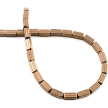 Uçar Doğal Taş Hematit Doğal Taş Parlak Kahverengi Dikdörtgen Kesim 4x8mm Dizi [AA]