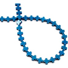 Uçar Doğal Taş Hematit Doğal Taş Parlak Mavi Artı Kesim 6mm Dizi [AA]