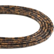 Uçar Doğal Taş Kaplangözü Doğal Taş Parlak Silindir Kesim 4x6mm Dizi