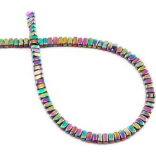 Uçar Doğal Taş Hematit Doğal Taş Parlak Gökkuşağı Yassı Elips Kesim 2x4mm Dizi [AA]