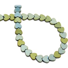 Uçar Doğal Taş Hematit Doğal Taş Parlak Yeşil Kalp Kesim 8mm Dizi