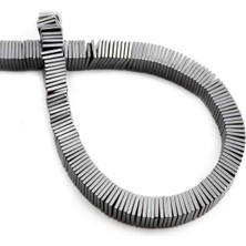 Uçar Doğal Taş Hematit Doğal Taş Parlak Füme Rondela Kesim 6x1mm Dizi