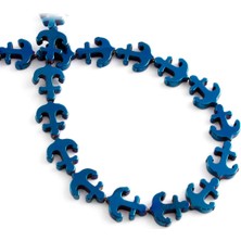 Uçar Doğal Taş Hematit Doğal Taş Parlak Mavi Gemi Çapası Kesim 13x11mm Dizi