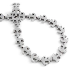 Uçar Doğal Taş Hematit Doğal Taş Parlak Gümüş Gemi Çapası Kesim 13x11mm Dizi