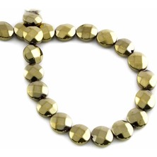 Uçar Doğal Taş Hematit Doğal Taş Parlak Antik Sarı Yuvarlak Bombeli Faset Kesim 8mm Dizi