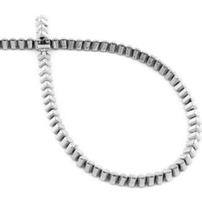 Uçar Doğal Taş Hematit Doğal Taş Parlak Gümüş Üçgen Prizma Kesim 4x3mm Dizi