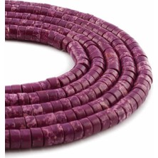 Uçar Doğal Taş Varisit Doğal Taş Parlak Koyu Mor Dore Kesim 6x3mm Dizi [AA]