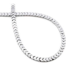 Uçar Doğal Taş Hematit Doğal Taş Parlak Gümüş Çavuş Kesim 4x2mm Dizi [AA]