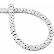 Uçar Doğal Taş Hematit Doğal Taş Mat Açık Gri Çavuş Kesim 6x3mm Dizi [AA]