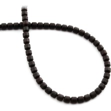 Uçar Doğal Taş Hematit Doğal Taş Mat Siyah Silindir Kesim 4mm Dizi [AA]