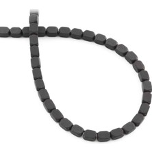 Uçar Doğal Taş Hematit Doğal Taş Mat Siyah Dikdörtgen Kesim 4x6mm Dizi [AA]