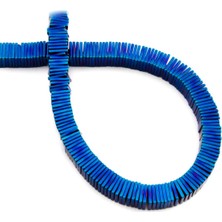 Uçar Doğal Taş Hematit Doğal Taş Parlak Mavi Rondela Kesim 6X1MM Dizi