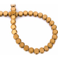 Uçar Doğal Taş Hematit Doğal Taş Parlak Kahverengi Daire Kesim 8X4MM Dizi