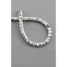 Uçar Doğal Taş Hematit Doğal Taş Parlak Benekli Beyaz Rondela Kesim 6x5mm Dizi [AA]