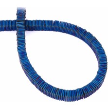 Uçar Doğal Taş Hematit Doğal Taş Mat Mavi Rondela Kesim 6x1mm Dizi [AA]