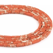 Uçar Doğal Taş Varisit Doğal Taş Parlak Turuncu Dikdörtgen Kesim 4x13mm Dizi [B]