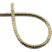 Uçar Doğal Taş Hematit Doğal Taş Parlak Antik Sarı Rondela Kesim 4x2mm Dizi