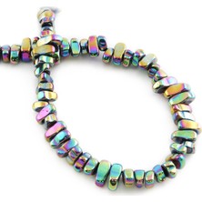 Uçar Doğal Taş Hematit Doğal Taş Parlak Gökkuşağı Amorf Kesim 6X7MM Dizi