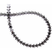 Uçar Doğal Taş Hematit Doğal Taş Parlak Füme Yıldız Kesim 7mm Dizi