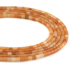 Uçar Doğal Taş Akik Doğal Taş Silindir Kesim 4x4mm Dizi