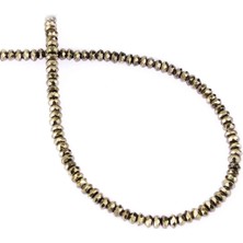 Uçar Doğal Taş Hematit Doğal Taş Parlak Antik Sarı Faset Rondela Kesim 4x2mm Dizi [AA]