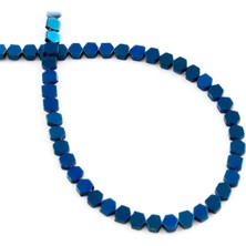 Uçar Doğal Taş Hematit Doğal Taş Parlak Mavi Altıgen Kesim 3x3mm Dizi [AA]