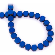 Uçar Doğal Taş Hematit Doğal Taş Parlak Mavi Altıgen Kesim 8x5mm Dizi